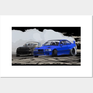 E36 CSL M3 LW LZ blue PAUL WALKER MOTORSPORT DTM drift car Posters and Art